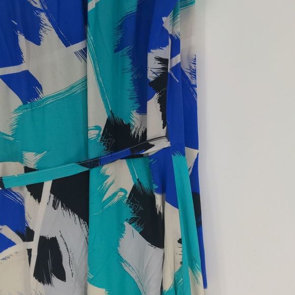 Yumi Kim Women's Silk Wrap Dress Size Extra Small Floral Blue White V Neck Lined - Picture 15 of 16